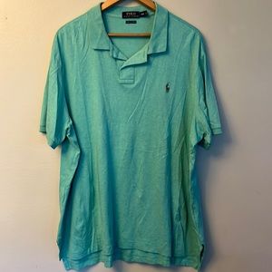 POLO RL | Mens polo shirt two button embroidered logo green | 2xl